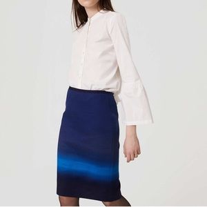 NWT Loft Cadet Blue Ombré pencil  Skirt
